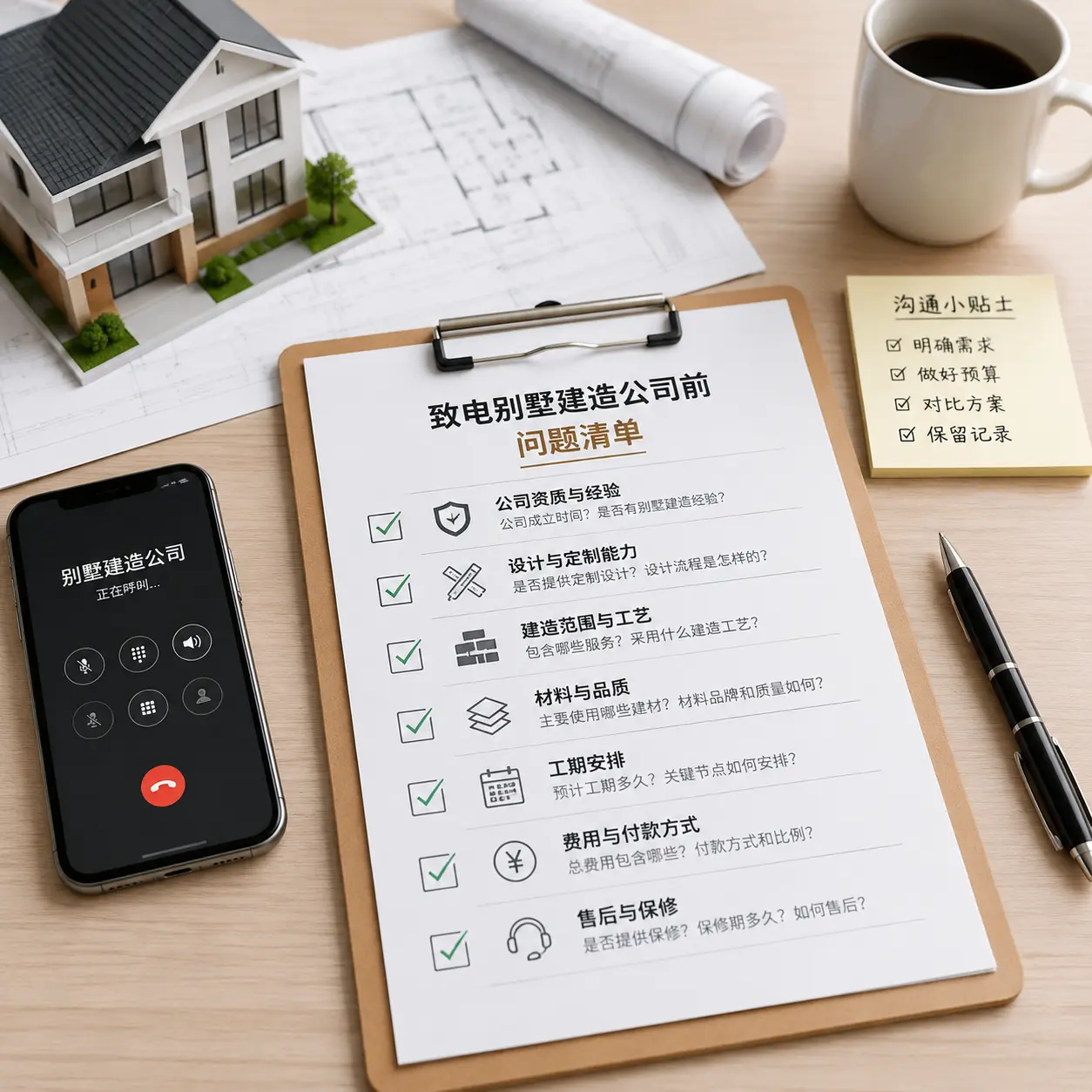 在桐梓拨打别墅建造公司电话前的准备工作